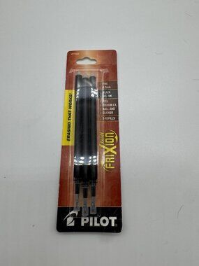 Pilot Refill For Frixion Erasable Gel Ink Pen Black 3 pk 77330 New NOS